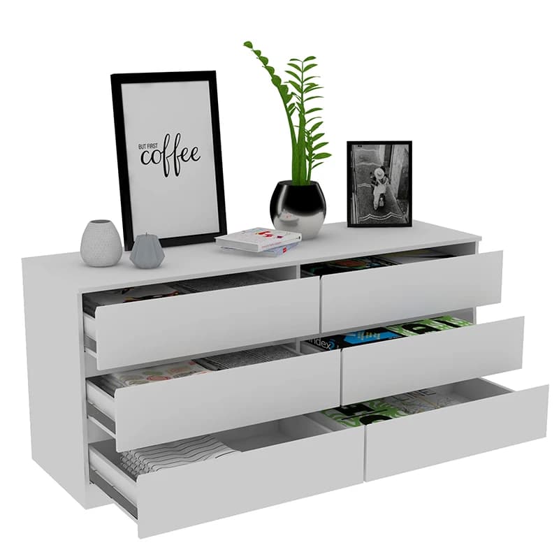 Asteria 6 MELDouble Commode, Métal Foy-Blanc