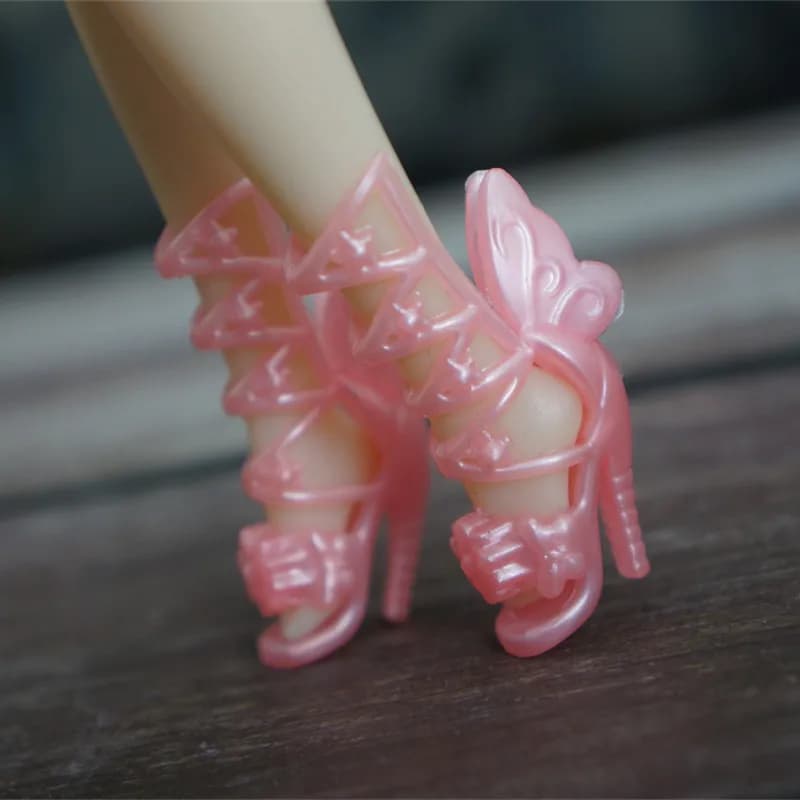 Chaussures plates à talons hauts pour filles, sandales à la mode, accessoires pour barbies, 1 paire