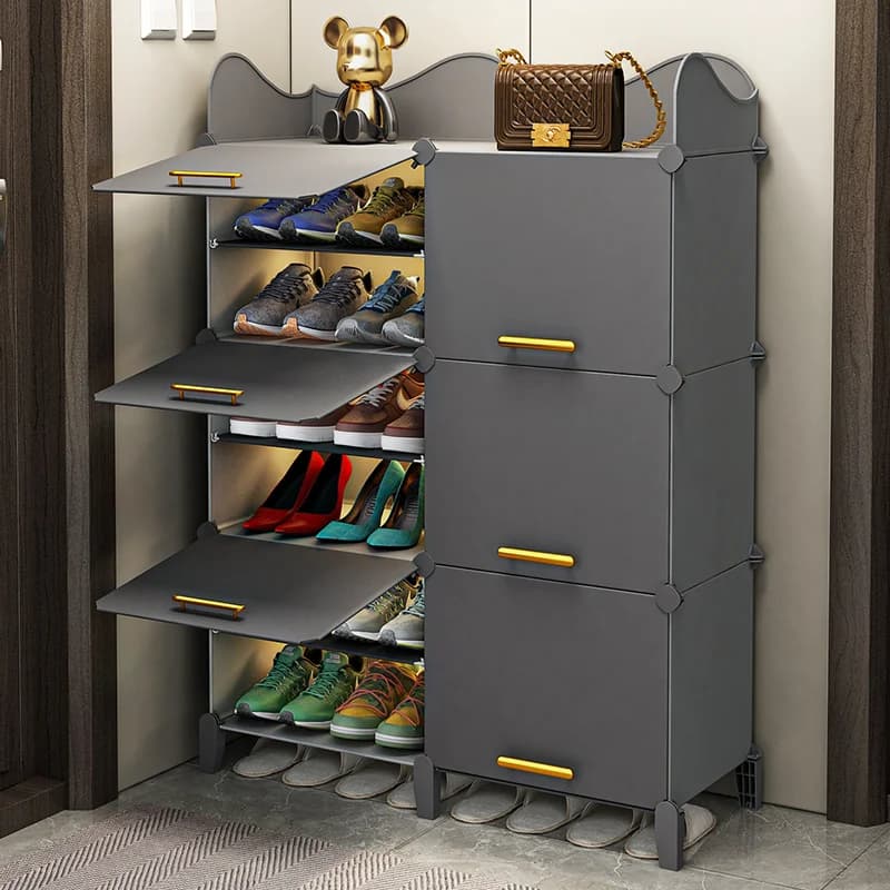 Luminerack-Meuble de Rangement T1 pour Chaussures, Couverture Anti-Poussière à Plusieurs Couches, po