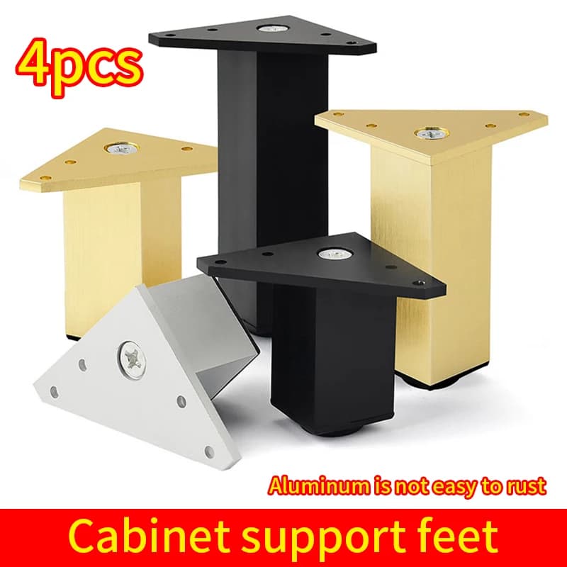 Pieds d'armoire carrés réglables pieds de meubles en aluminium pieds d'armoire pieds de Table basse