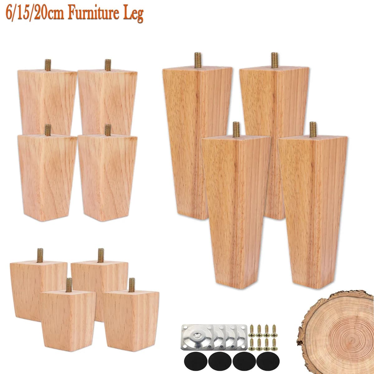 Pieds de meubles en bois naturel pieds de Table solides canapé armoires pieds lit Table chaise rempl