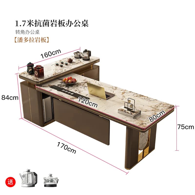 Bureau d'angle Premium sur pied, caractéristique riche et moderne, petits espaces parfaits, grandes