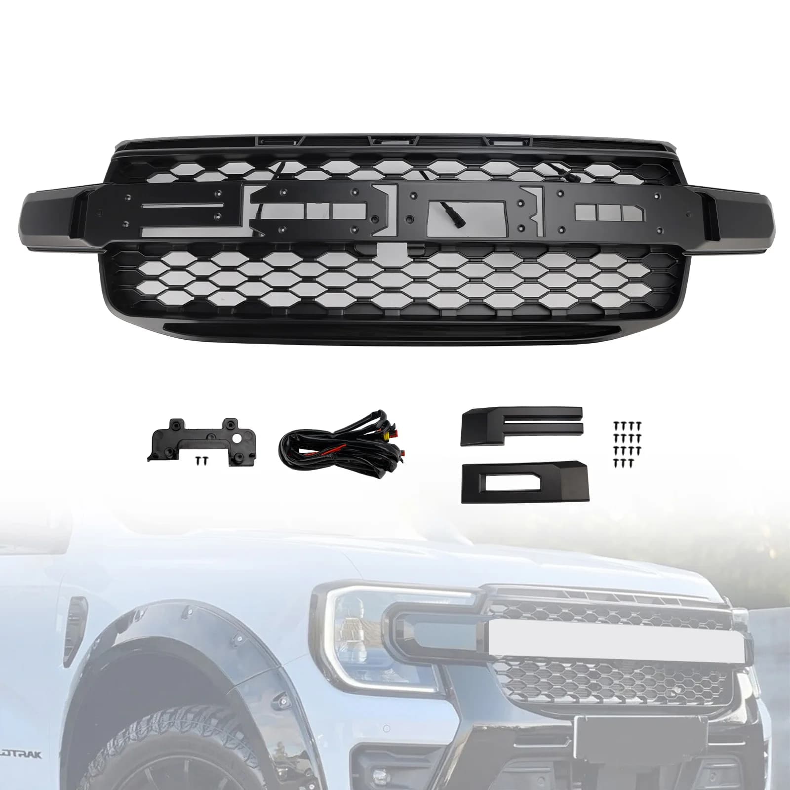 Calandre de pare-chocs avant, pour Ford Ranger Everest Next Gen Wildtrak 2023 – 2024