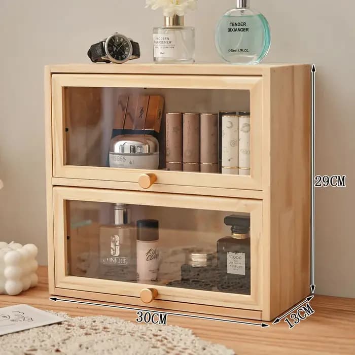 Armoire de rangement en verre de bureau de style rétro