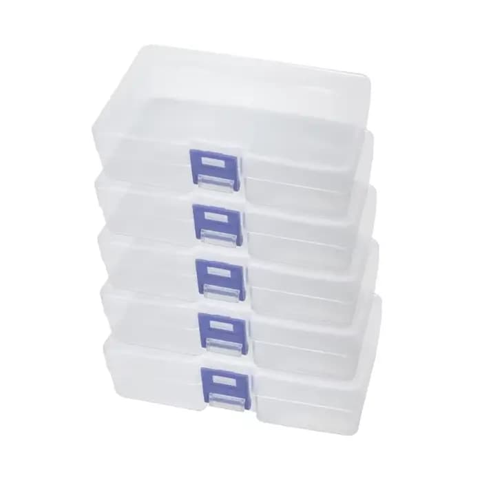 5 boîtes de rangement en plastique transparent pouvant accueillir des petits articles