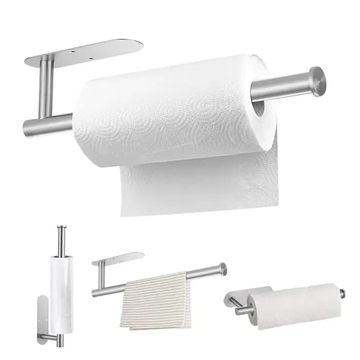 Porte-papier hygiénique adhésif en acier inoxydable