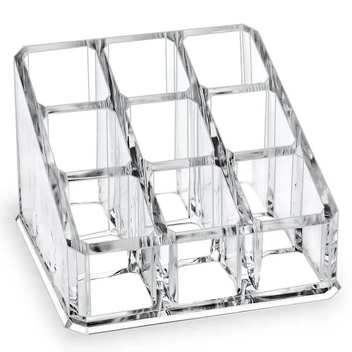 Boîte de rangement de rouge à lèvres à 9 grilles, boîte de rangement transparente pour brillant à lè