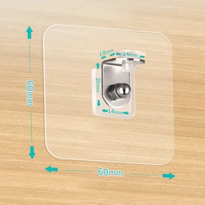 Support d'étagère adhésif en acier inoxydable, 4 pièces, Clips solides partiqués pour armoire de cuisine, Support de placard de livres, clins