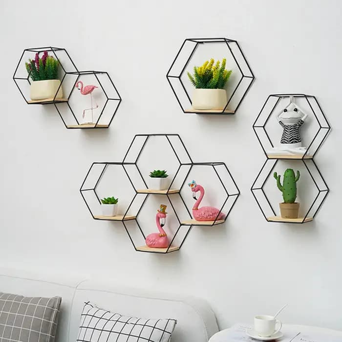 Étagères Murales Flottantes Hexagonales T1