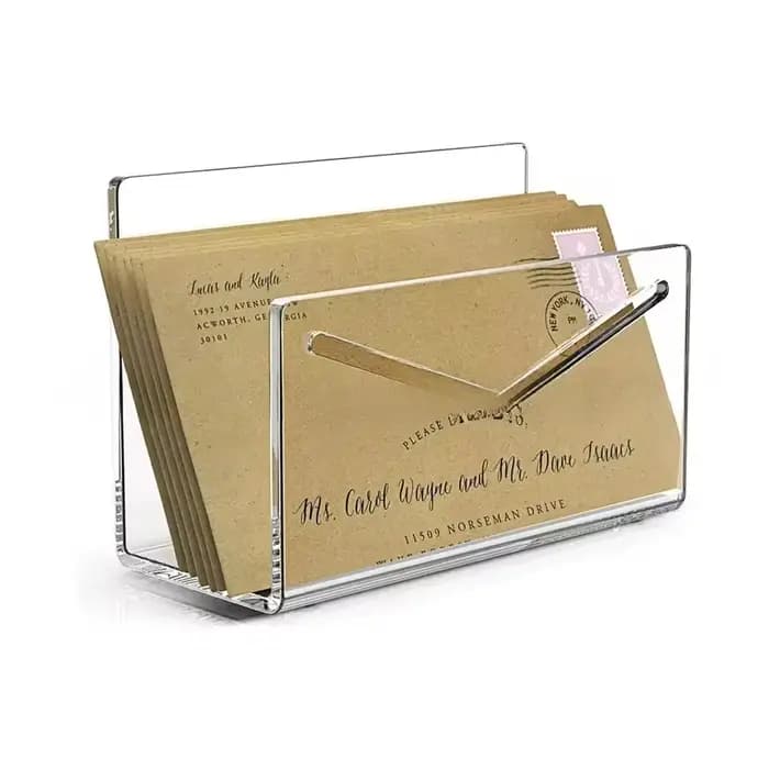 Organisateur de courrier porte-lettres de bureau en acrylique
