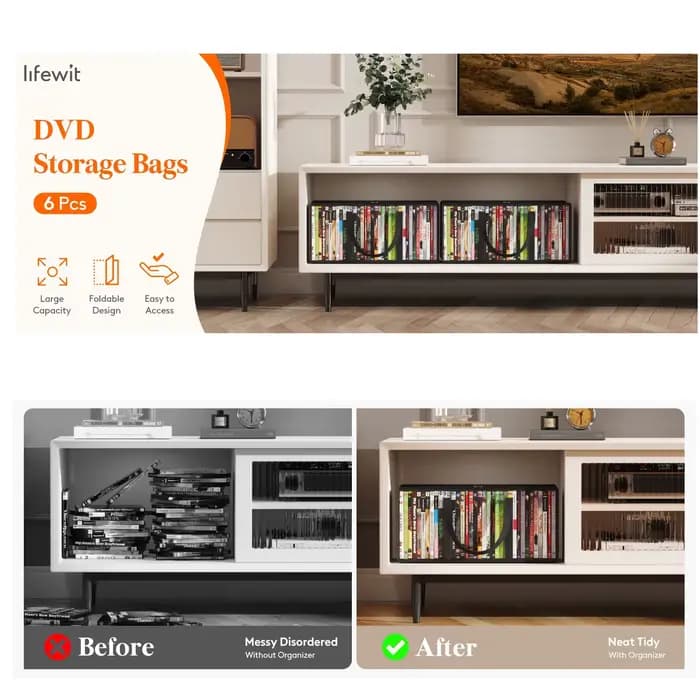 Organisateur de stockage de CD/DVD en tissu non tissé