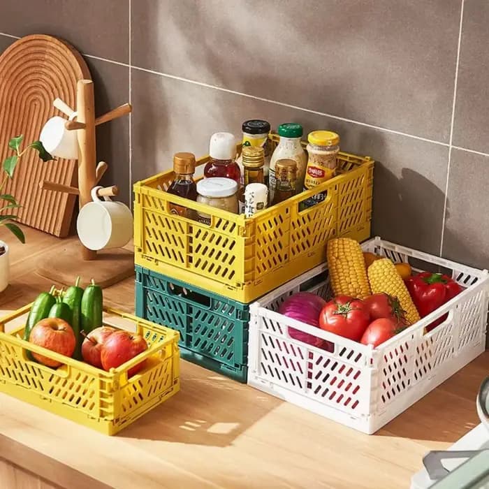 Caisse de rangement pliable et empilable S/M/L