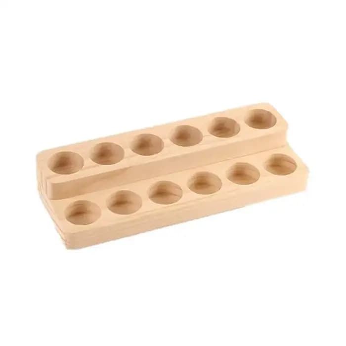 Support robuste pour bouteilles d'huiles essentielles, support multi-emplacements en bois naturel pour parfums, présentoir de bureau multi-usages grande capacité