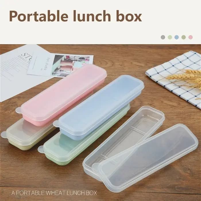 Boîte à couverts portable avec couvercle transparent