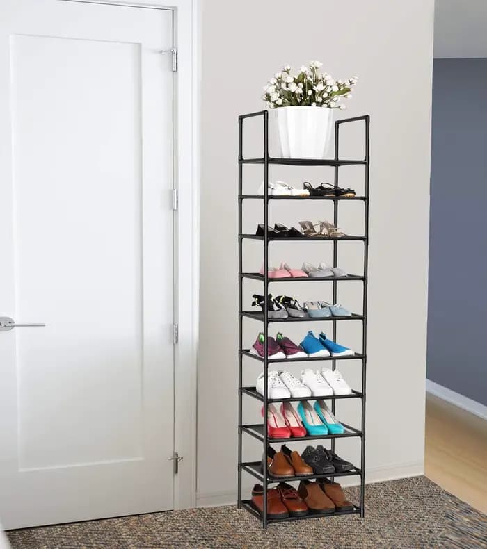 Étagère à chaussures – Étagère en acier robuste pouvant contenir 25 paires
