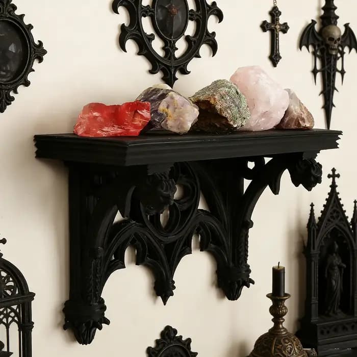 Étagère murale sculptée tête de bête style gothique transfrontalier pour rangement et décoration