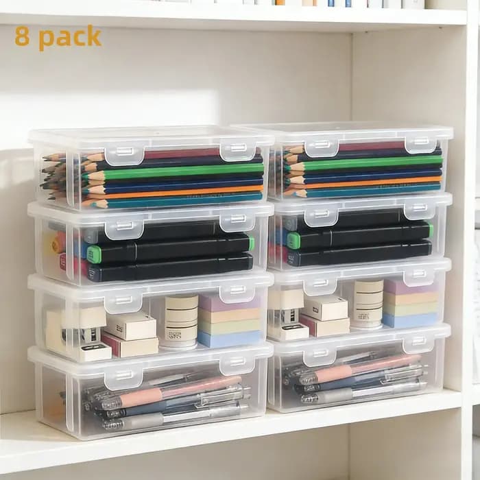 Grands boîtes de rangement en plastique transparent avec couvercles