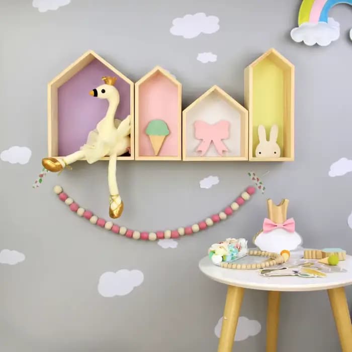 Rangement mural créatif en bois pour chambre d'enfant