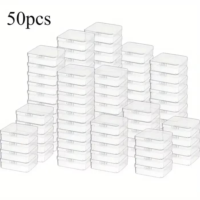 Ensemble de 50 boîtes de rangement de petite taille, haute transparence, hermétiques, avec couvercle