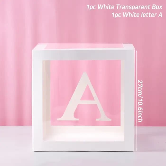 Boîte à ballons transparente, décor de réception-cadeau pour bébé, boîte de nom de fille et de garço