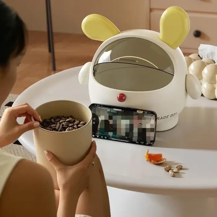 Boîte de rangement de bureau kawaii coréenne en forme de lapin
