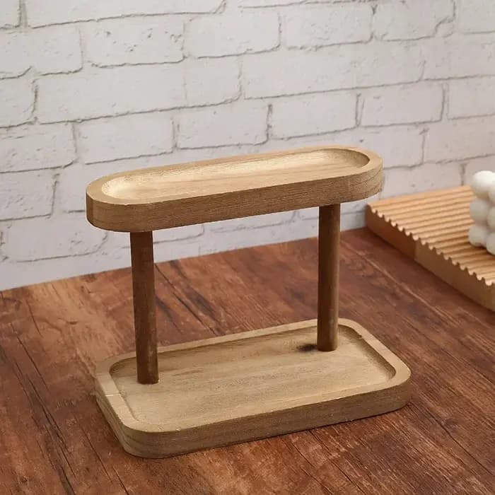 YUZI – étagère de rangement en bois à 2 niveaux
