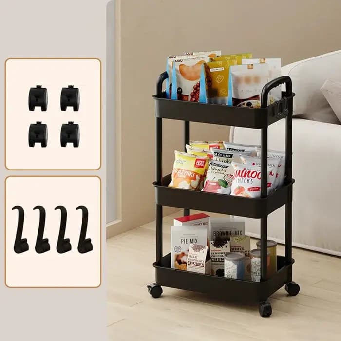 Support de rangement au sol pour chariot domestique, chariot de rangement de cuisine multifonctionne