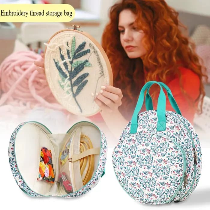 Sac de rangement de broderie, étanche, Durable, petit et Portable pour le rangement du fil à broder, cercle de broderie, outils de couture