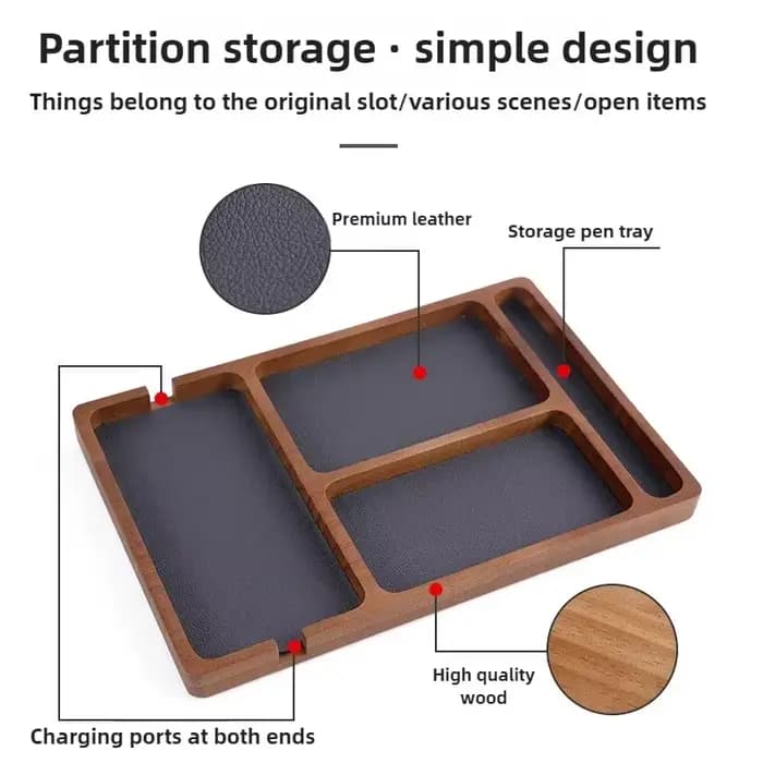Boîte de rangement de bureau en bois avec grille