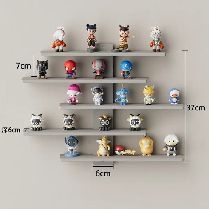Présentoir mural léger à 5 niveaux pour figurines de blocs de construction, grande capacité, support