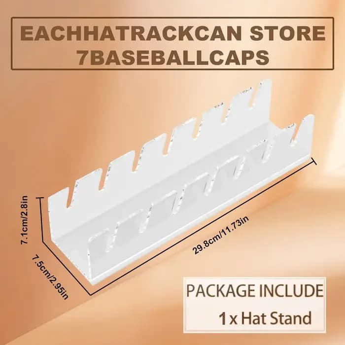 Présentoir de casquettes de baseball en acrylique T1 avec fentes