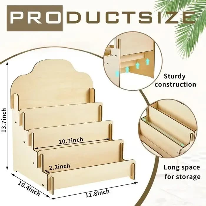 Présentoir en bois pour exposition commerciale et vente au détail – Étagère de rangement de bureau multi-usage pour