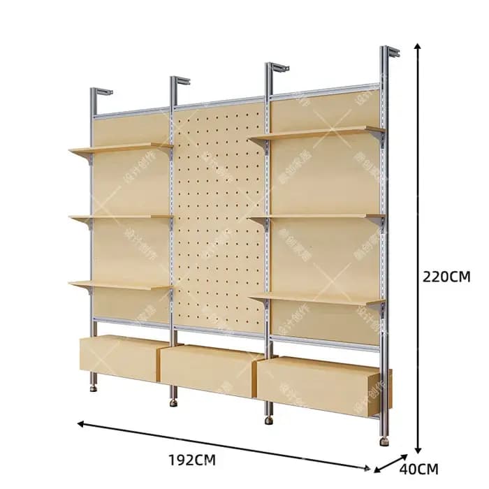 Étagère murale robuste pour panneau perforé, support de rangement et d'affichage, organisateur domestique