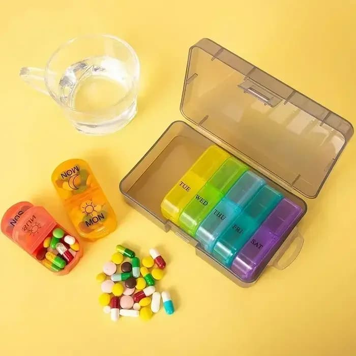 Pilulier 7 jours organisateur 21 grilles 3 fois un jour Portable voyage avec grands compartiments pour vitamines médecine huiles de poisson
