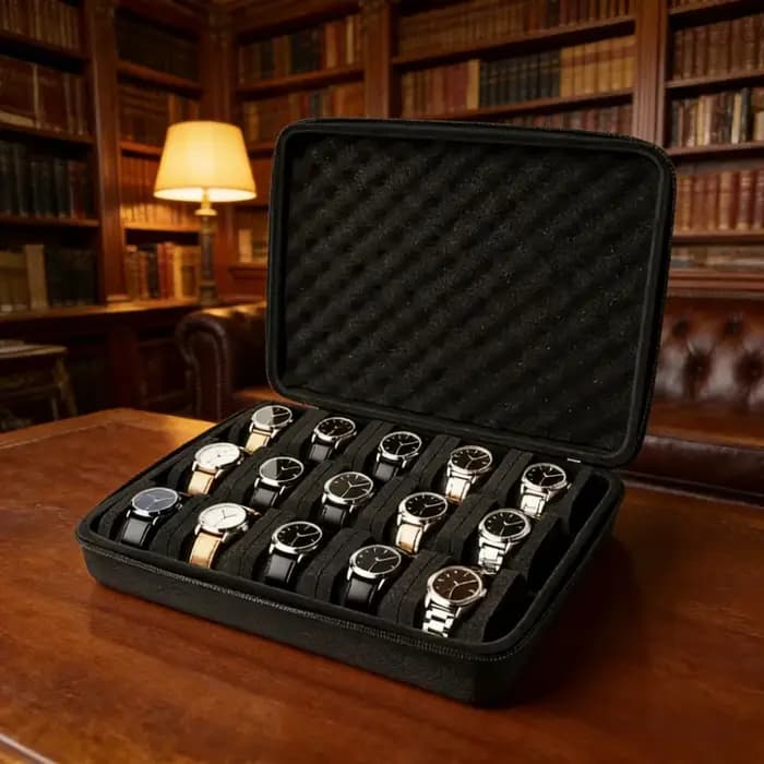 1 boîte de rangement luxueuse pour montres avec 15 emplacements