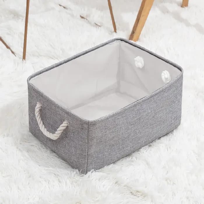 Boîte de rangement pour vêtements en coton et lin