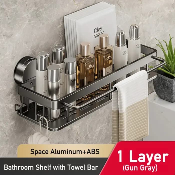 Étagère de salle de bain à ventouse sans perçage, support mural pour shampoing, salle de douche, cui