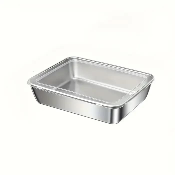 Ensemble de contenants alimentaires en acier inoxydable, empilables avec couvercles hermétiques, pou