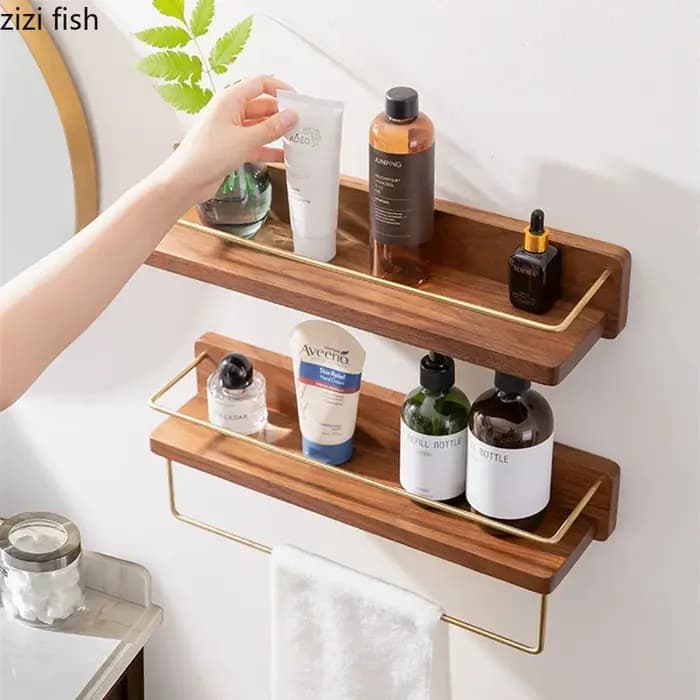Porte-serviettes mural en bois