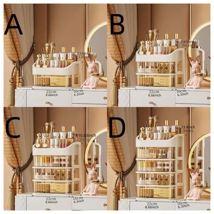 Boîte de rangement de maquillage multicouche 1 pièce