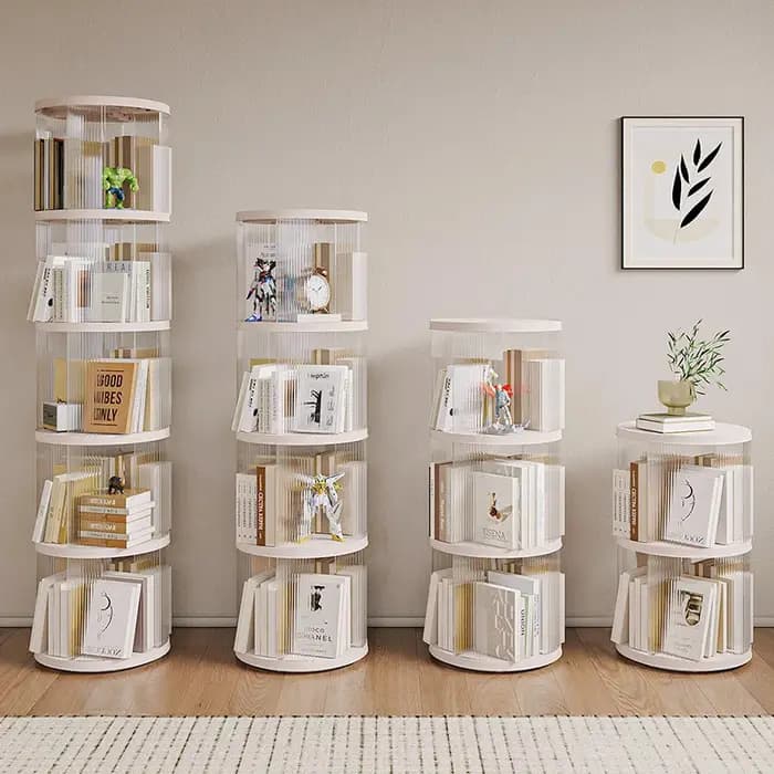 360 ° Bibliothèque rotative pour salon