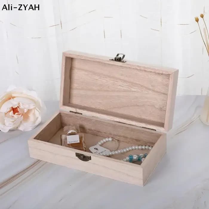【AY】Boîte de rangement rectangulaire en bois
