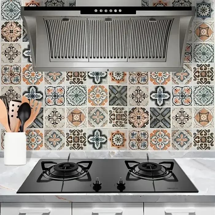 Autocollant mural décoratif pour armoire en PVC imperméable et résistant à l'huile