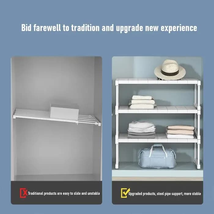 Étagères empilables pour placard, cloison de garde-robe, organisateurs d'armoire, étagères télescopiques pour évier de cuisine, accessoires de salle de bains