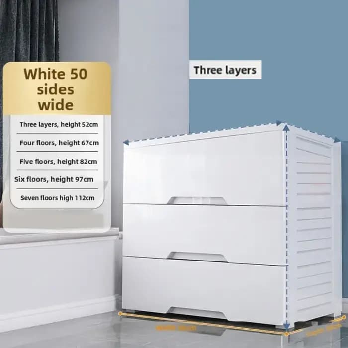 Armoire de rangement à tiroirs épais blanc, casier Simple en plastique, armoire de maison pour enfan