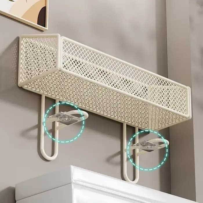 Étagère de toilette multifonctionnelle en fer noir et blanc
