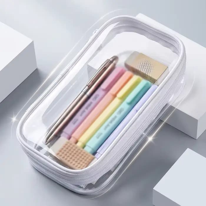 1 boîte de rangement rigide transparente avec fermeture à glissière - Organisateur de jeux de société en plastique
