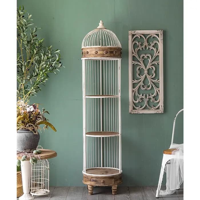 Présentoir de rangement de décoration d'angle de Salon en métal de sol Vintage européen étagère rétro support de cadre