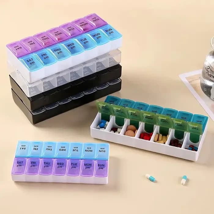 Boîte à médicaments pratique portable de 14 jours