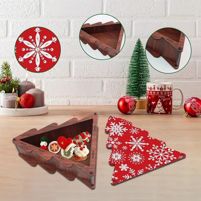 Kits de boîtes de rangement en forme d'arbre de noël pour peinture diamant